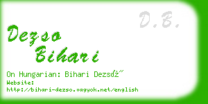 dezso bihari business card